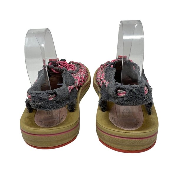 Keen Womens Uneek Sandals Pink & Gray Braided Slip On Sandals Size 7.5 - Picture 4 of 12